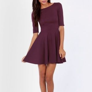 Lulu’s Just a Twirl Burgundy Dress!
